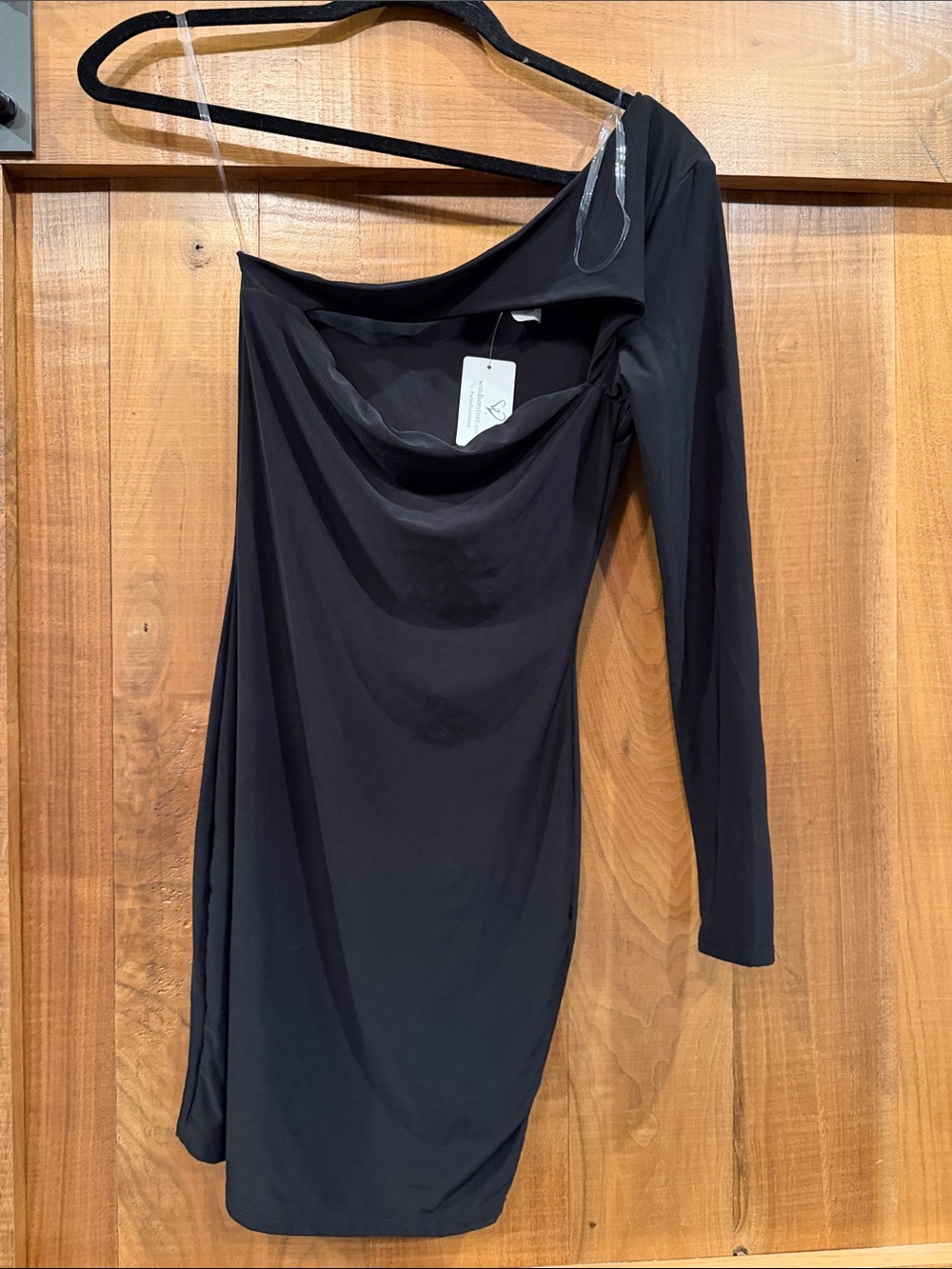 Windsor One Shoulder Mini Dress NWT Black Size Small